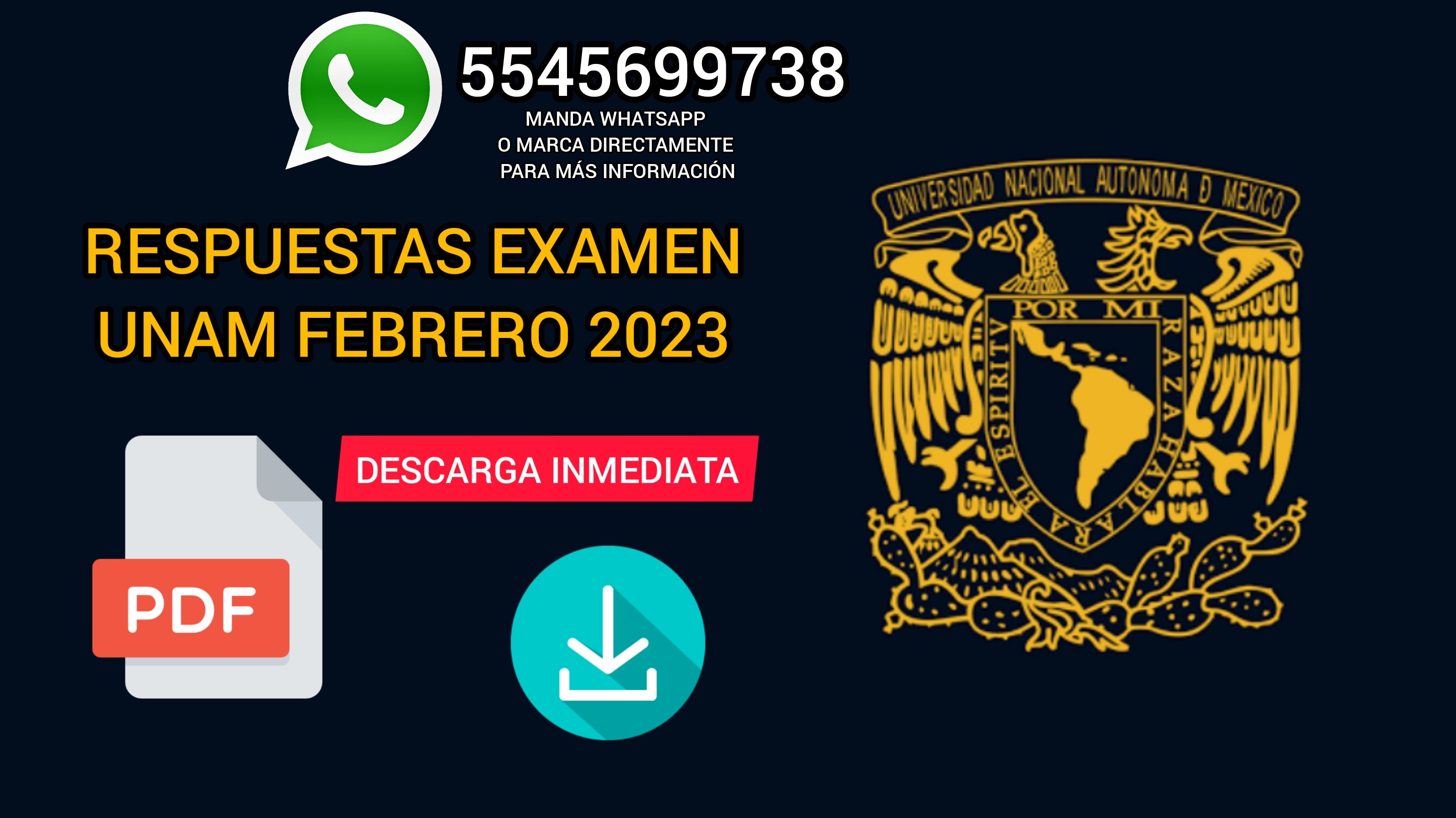 RESPUESTAS EXAMEN UNAM FEBRERO 2023 Nuestros Servicios Estudio