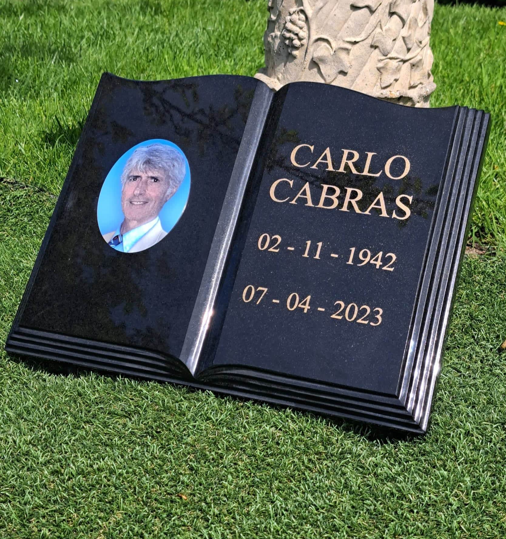 Memorial Grave Marker Slanted Grave Plaque Bible Gravestone Open Book