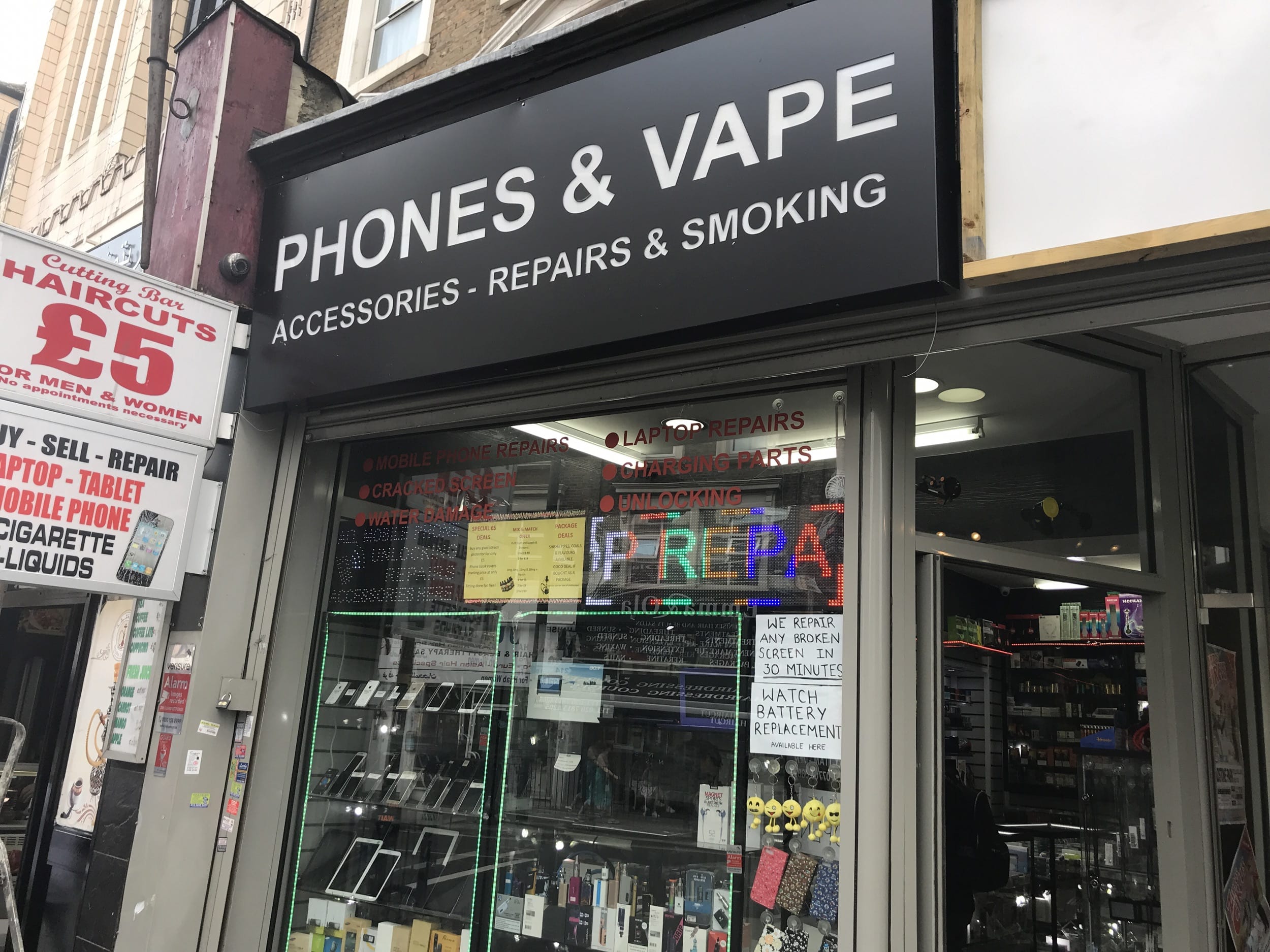 Phones & Vape (Accessories Repairs & Smoking)