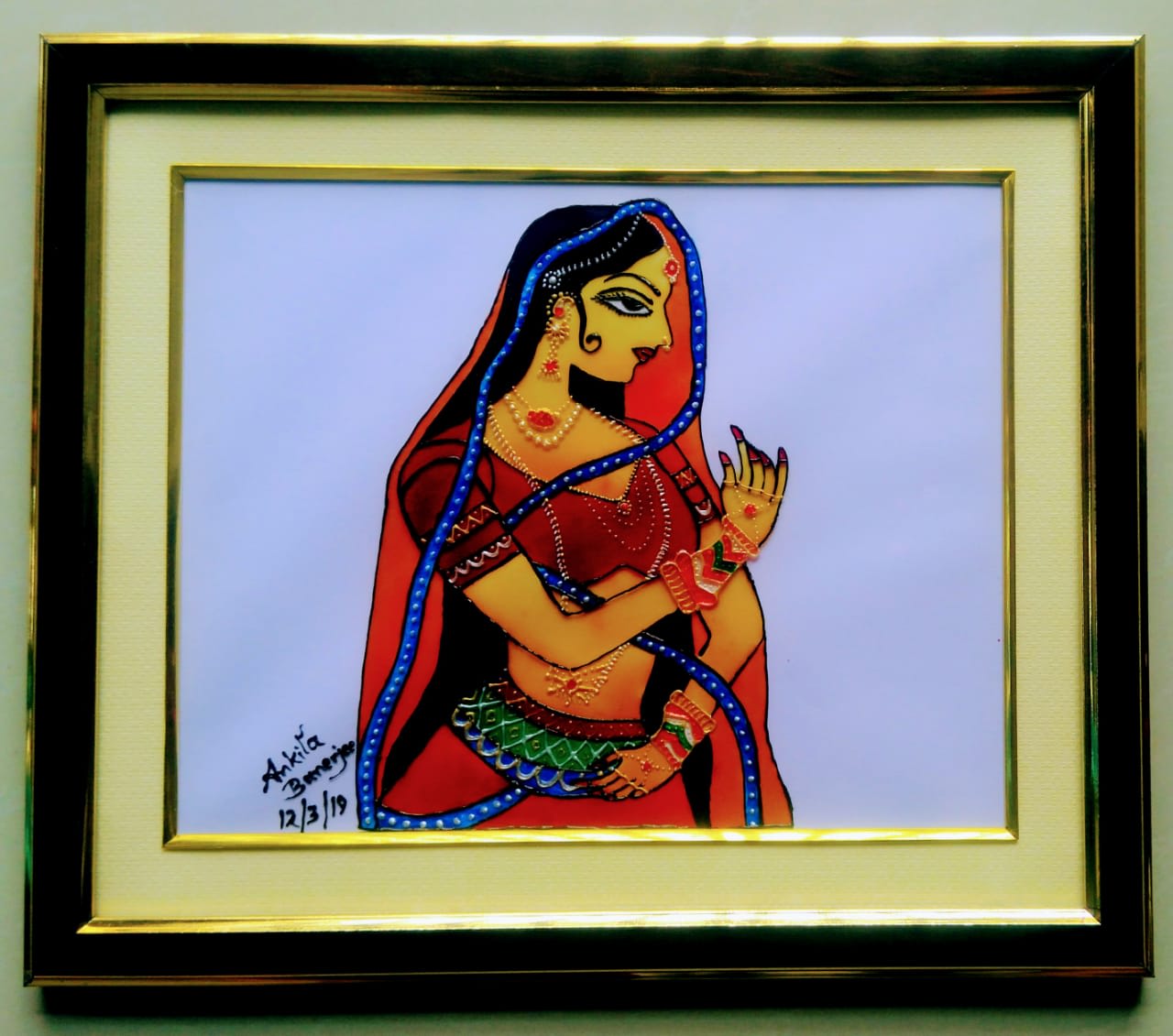 Rajasthani Lady Glass Paintings - Glass Art - Creative Glass Art ...