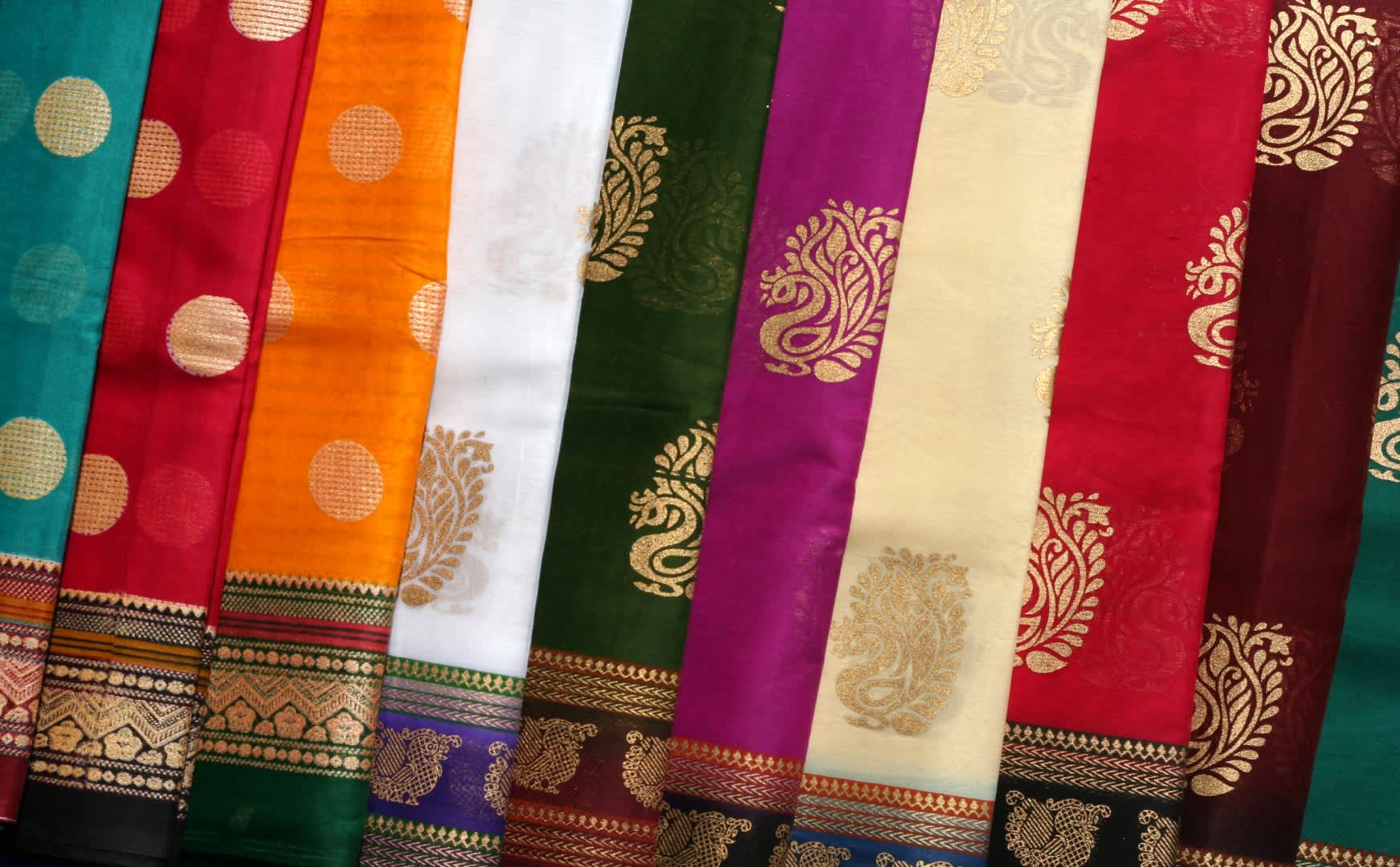 Buy Parvati Creation Printed Banarasi Silk Blend Green, Brown Sarees Online  @ Best Price In India | Flipkart.com