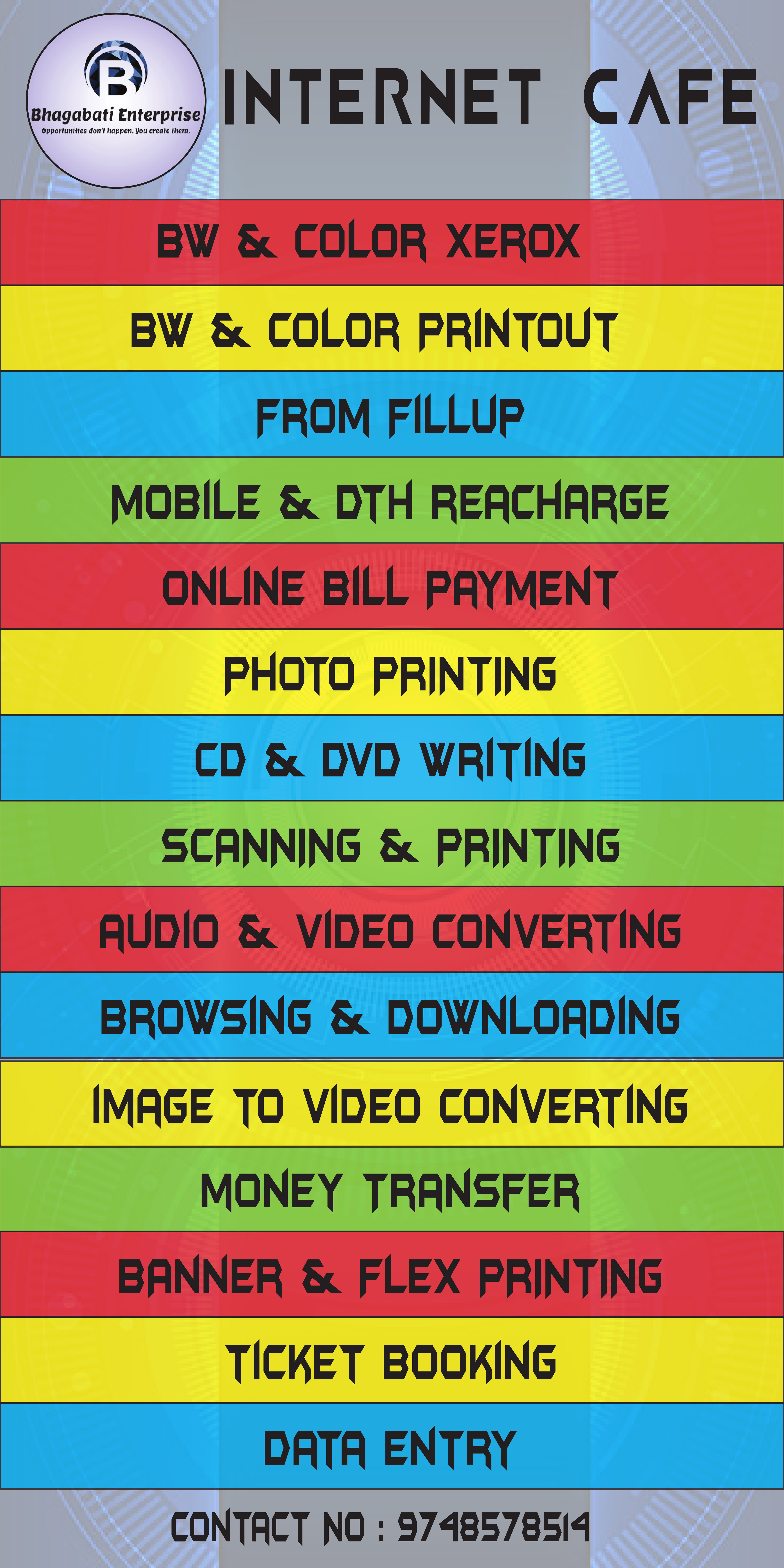 Internet Cafe Services Price List