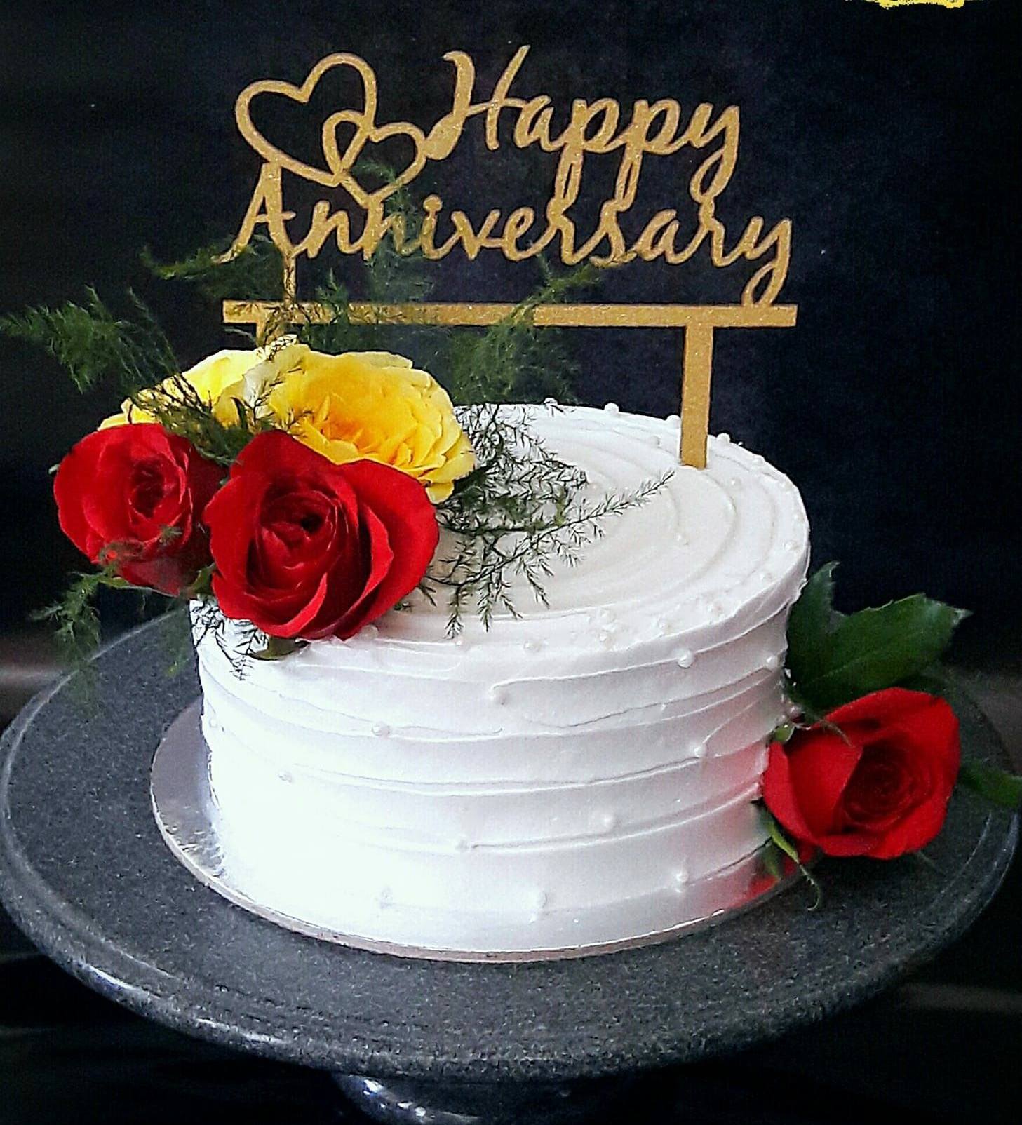 happy anniversary chocolate cake with name and photo | cakedayphotoframes