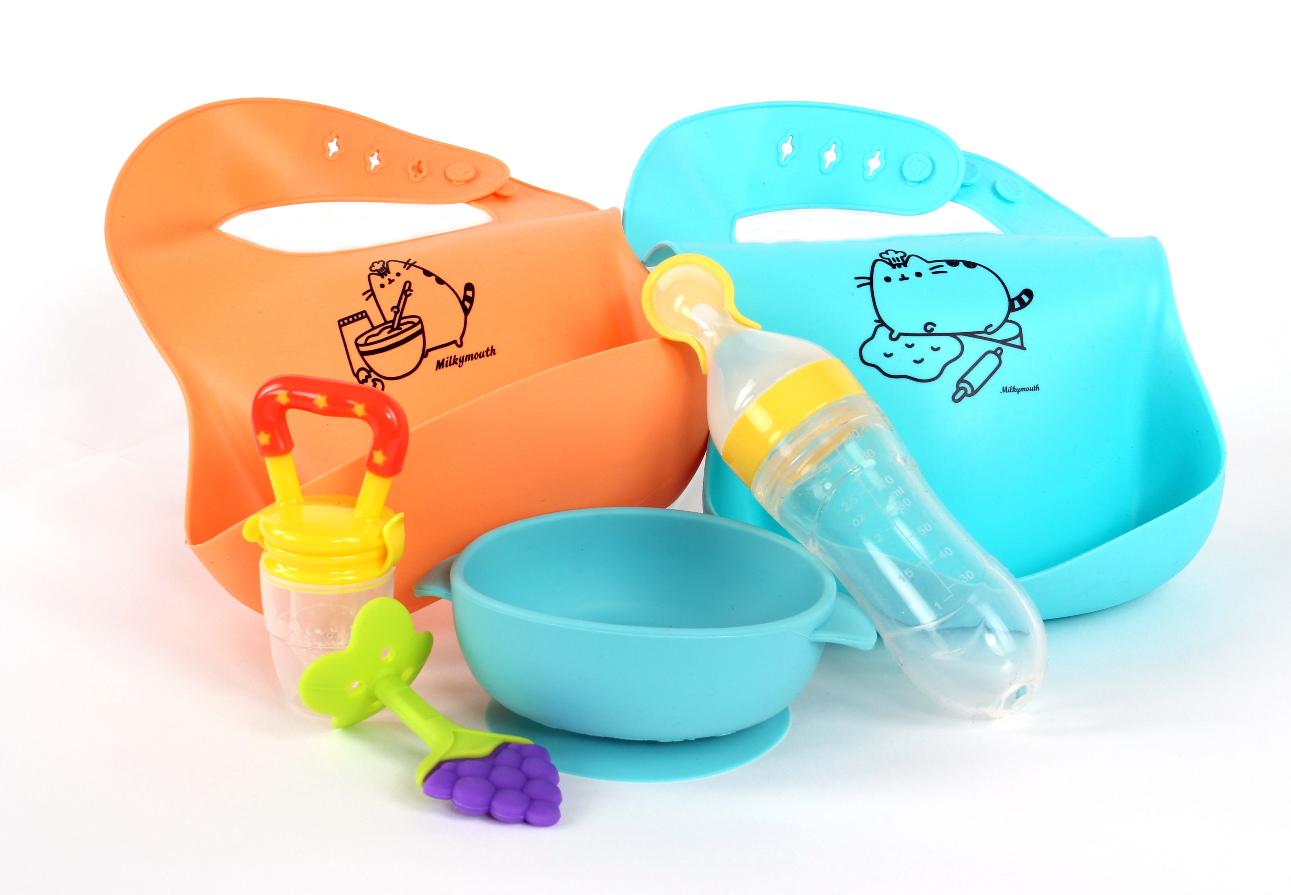 6pcs/set Silicone Baby Feeding Set BPA Free Baby Feeding Set