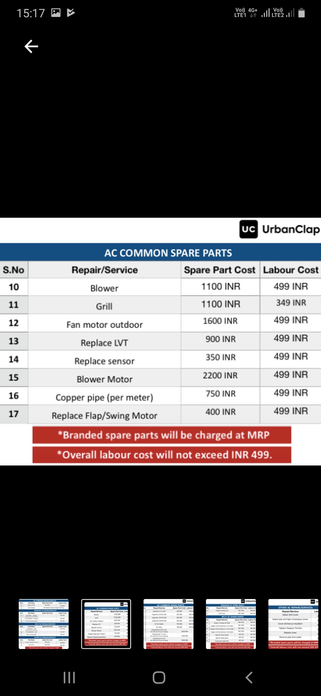 ac service charges urbanclap