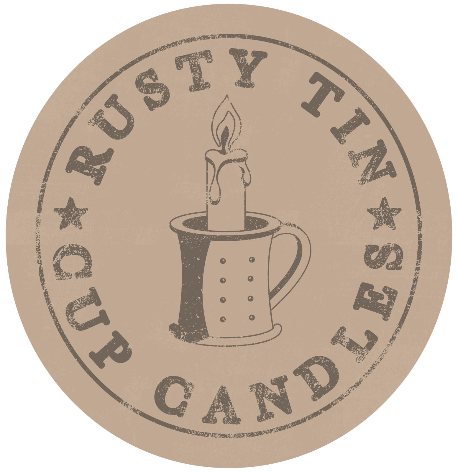 Rusty Tin Cup Candles