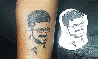 Vijay Thalapathi Tattoo Thalapathi Tattoo Vijay Tattoo For Boys Tattoo  Sticker Temporary Tattoo