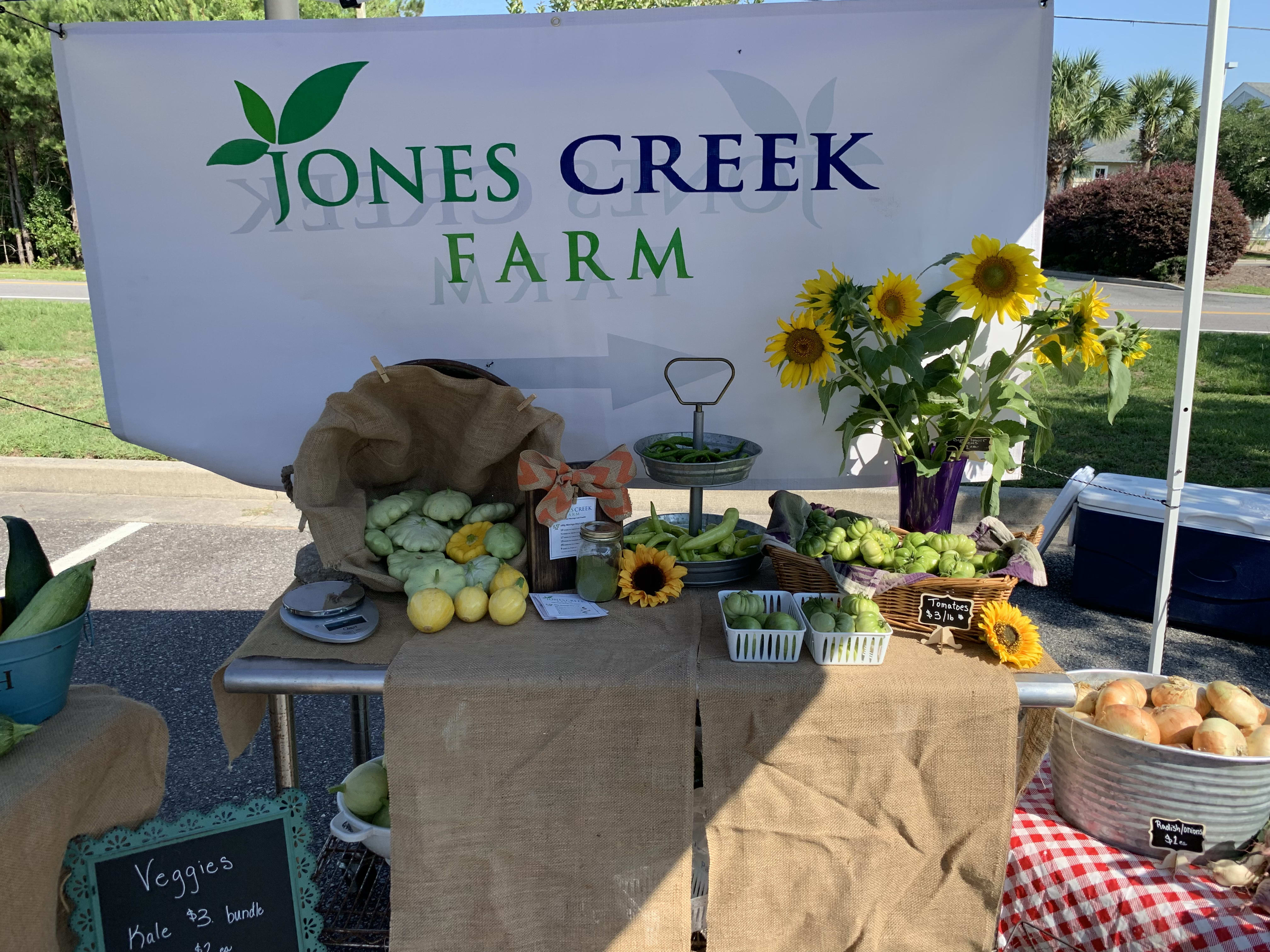 Jones Creek Farm farmer's market in Midway
