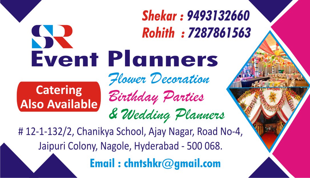 SR Event Planners                                           organized by Shekar&Rohith