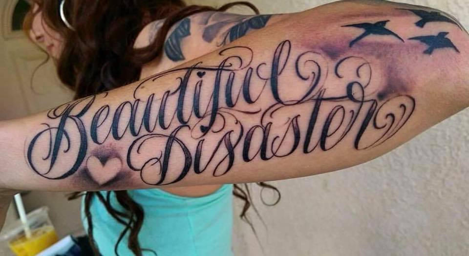 Beautiful Disaster Clothing  Cannot get enough of this beautiful tattoo  Thank you for sharing with us jesse7759 Do you have a Beautiful Disaster  tattoo Drop your answers down below  beautifullybroken 