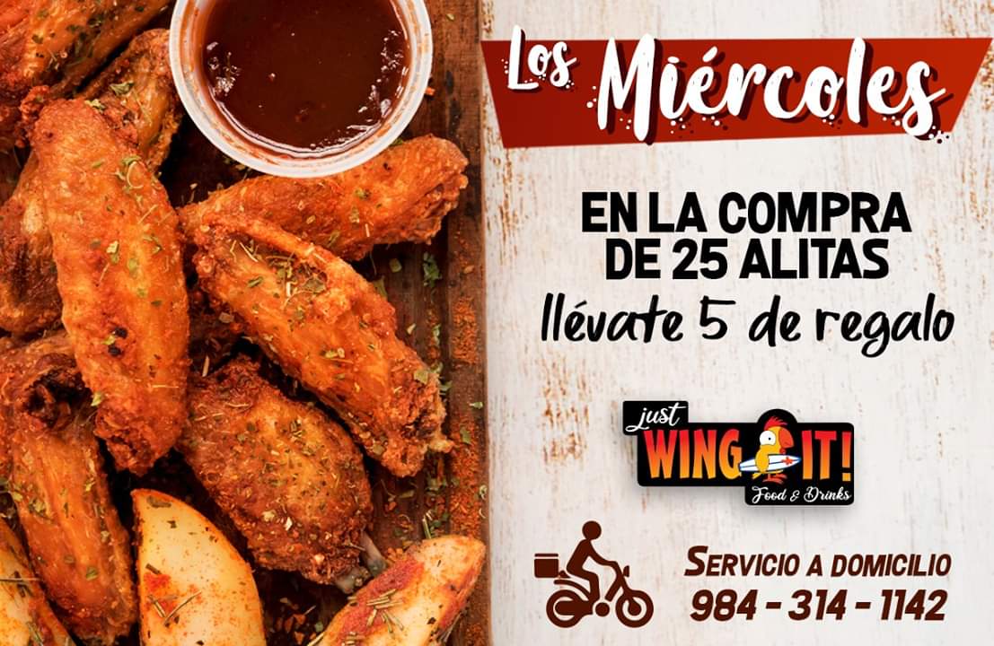 Alitas de pollo con receta exclusiva - Especialidades - Just Wing It -  Restaurante | Playa del Carmen