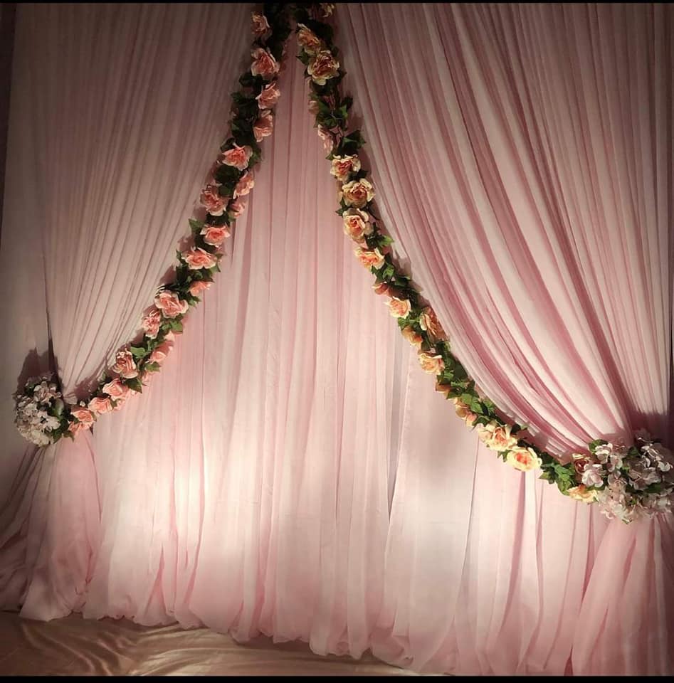 Backdrops Decoration - Event Planning - Rose Gold  Eventos•Decoraciones•Globos - Event Management