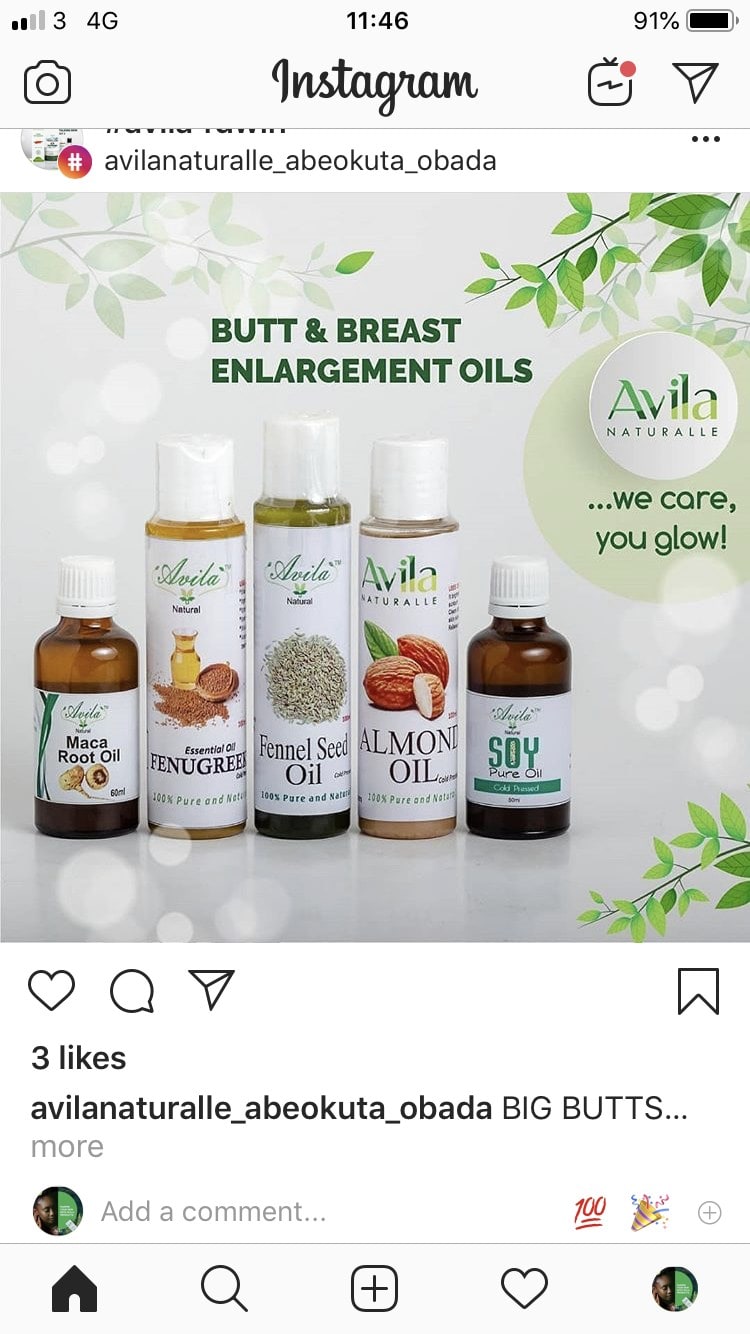 Butt & Breast Enlargement Oil - Stock.