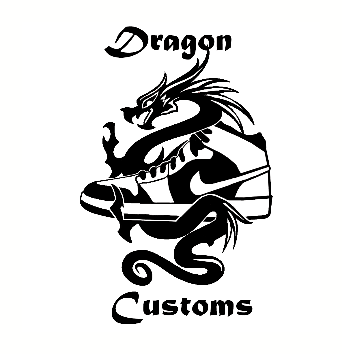 Custom AIR FORCE 1 black - Dragon (red) – TA Customs