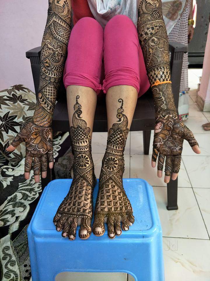 From Caricatures To Moving Doli, 60 Creative Full Hands Bridal Mehendi  Designs