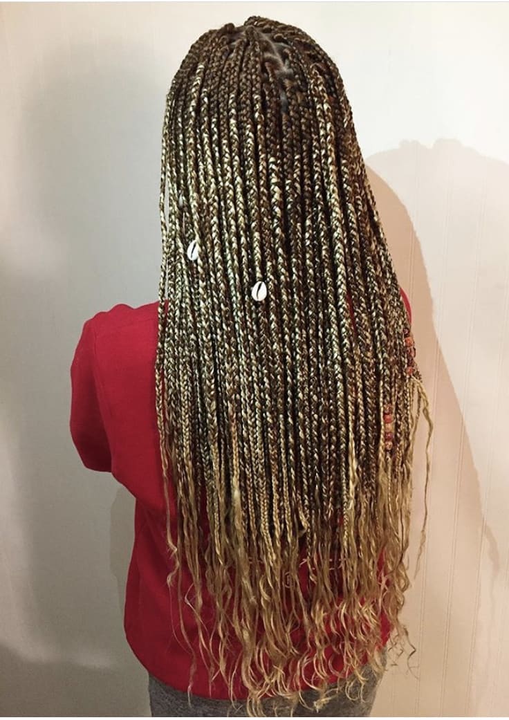 Small Box Braid Waist Length Hairdresser