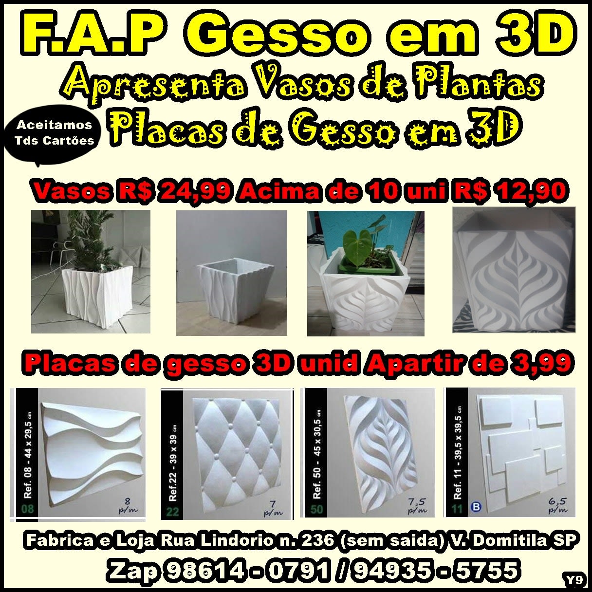 F.A.P Gesso placas em 3D