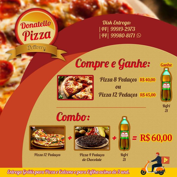 Disk Pizza Donatello - Cardapio