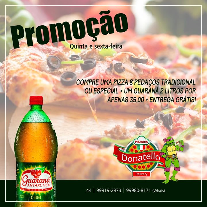 Pizzaria Donatello on X: Promoção Delivery Donatello Embu Até 30/10  aproveite nossos combos de Pizza + refrigerantes; #pizzarianoembu  #pizzanoembu  / X