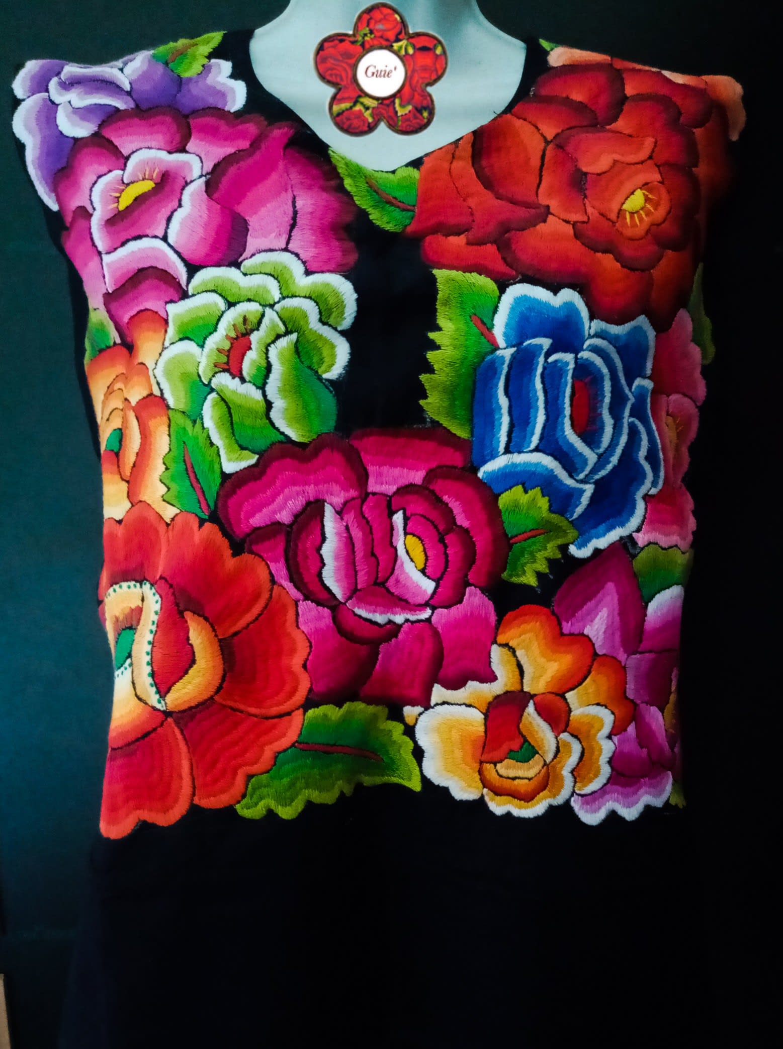 Mexican Huipil Huipil Tehuana Bordado A Mano Handmade Mexican