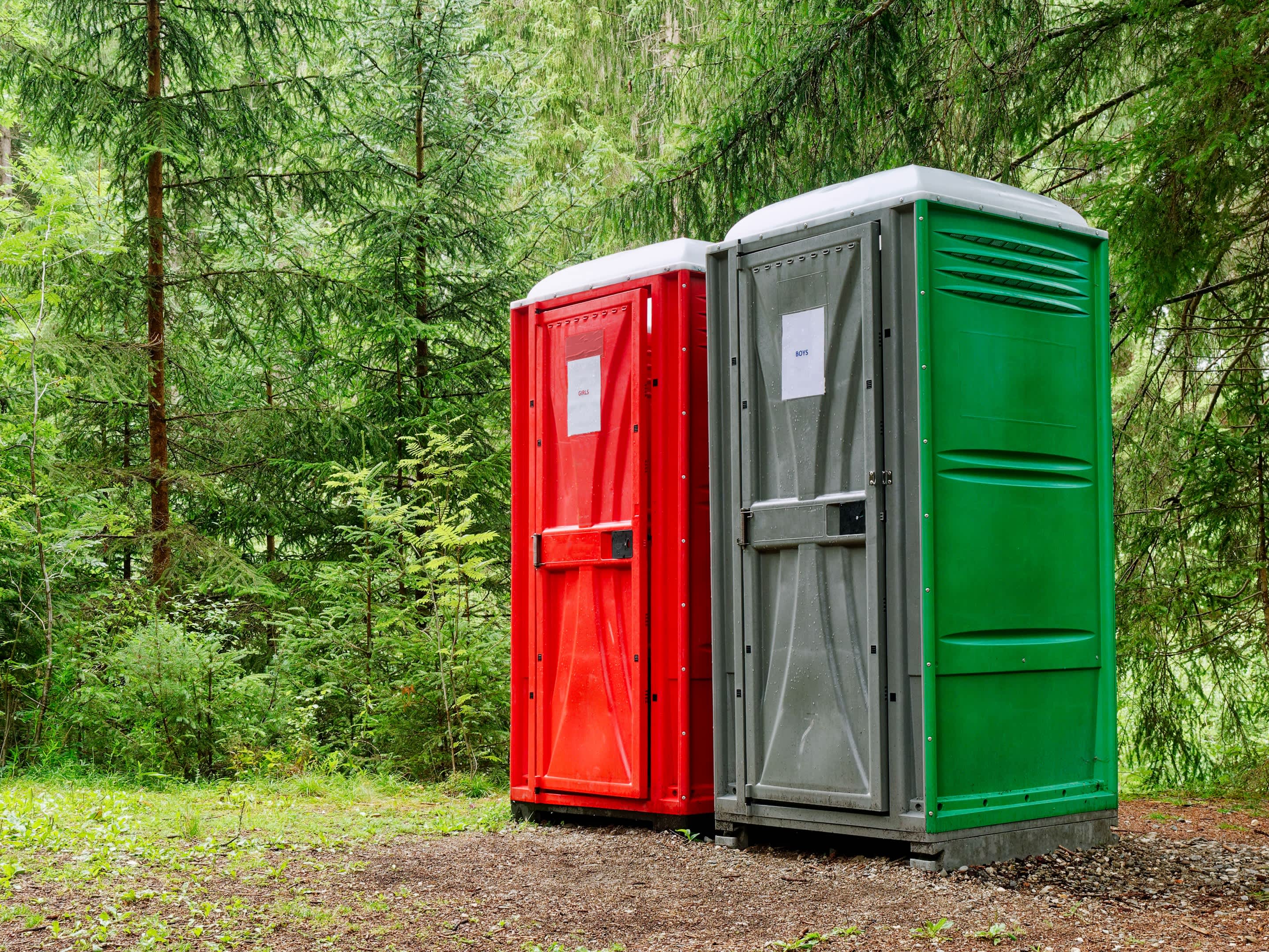Portable Toilet Rental Garbage Collection Canon Roll Off Dumpster