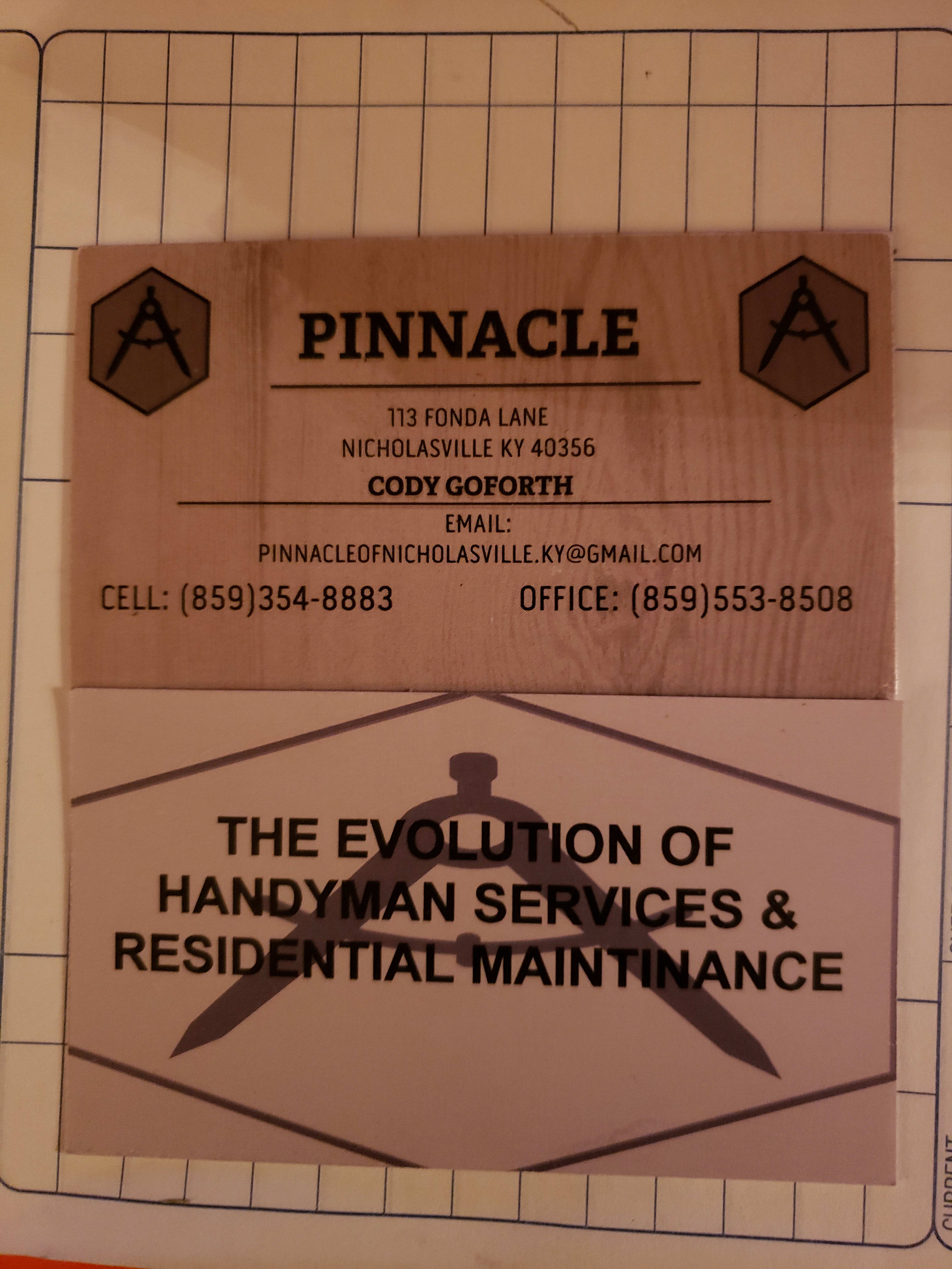PINNACLE The Evolution of Handyman services &Residential Maintenance