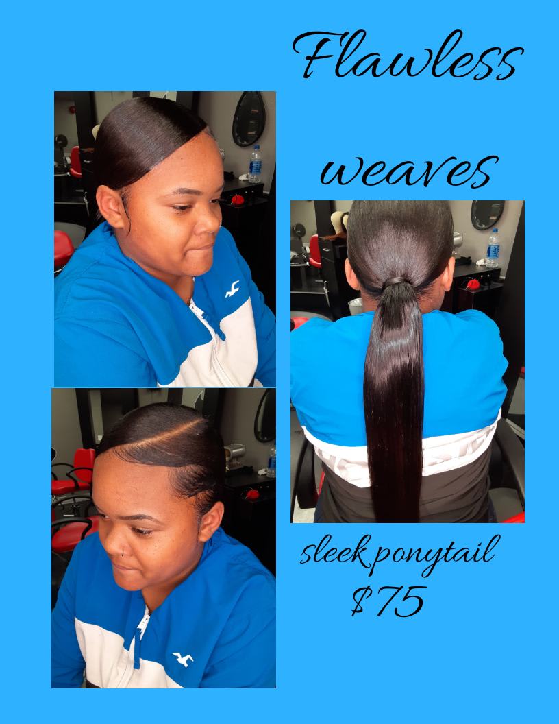 Sleek Ponytail Hairdresser Flawless Weaves Hair Salon In Moreno Valley