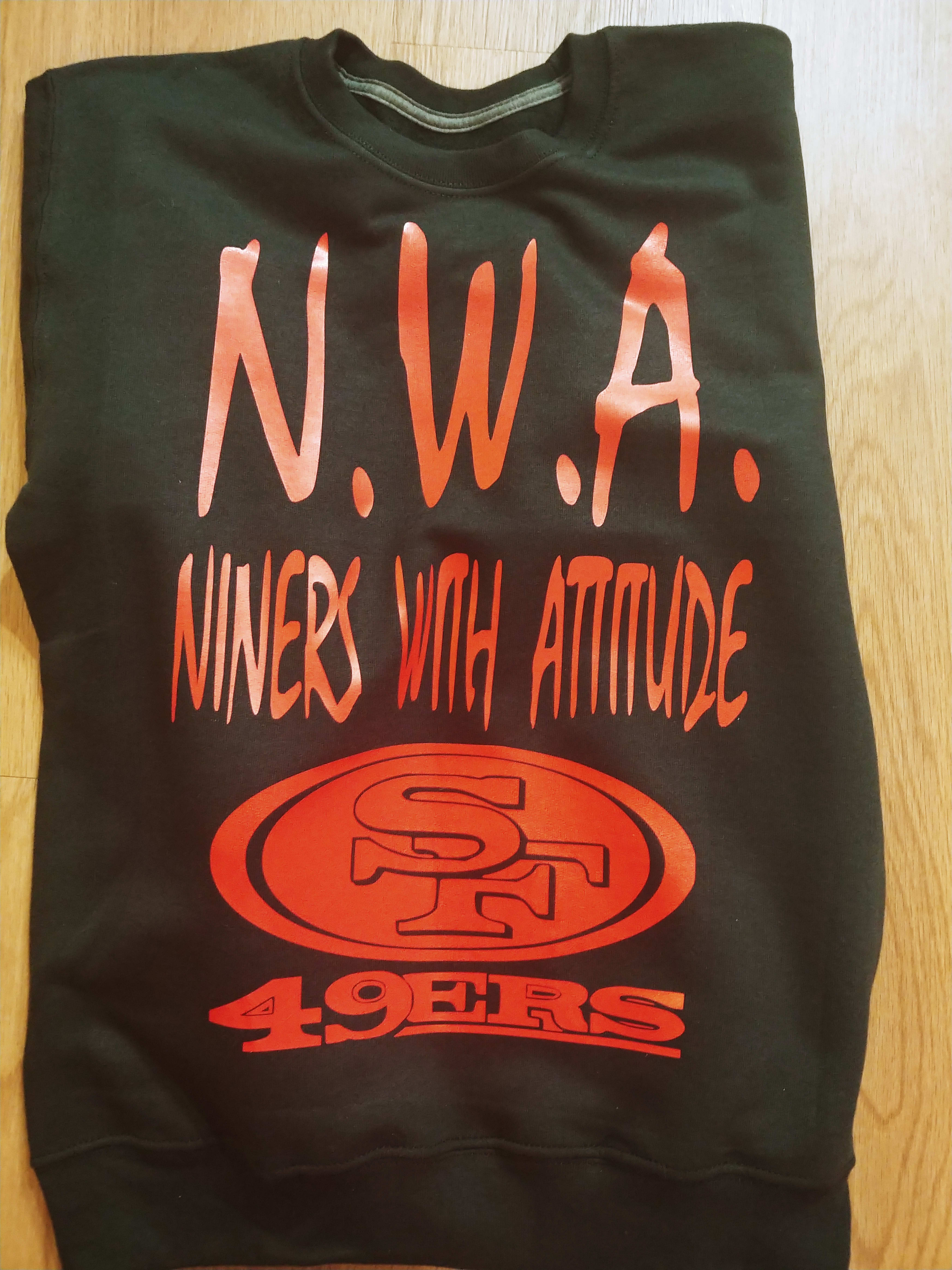 N.W.A. Niners With Attitude Red T-Shirt, White Letters