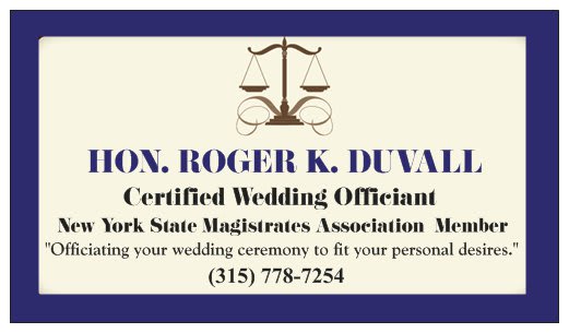 Hon. Roger K. Duvall Wedding Officiant