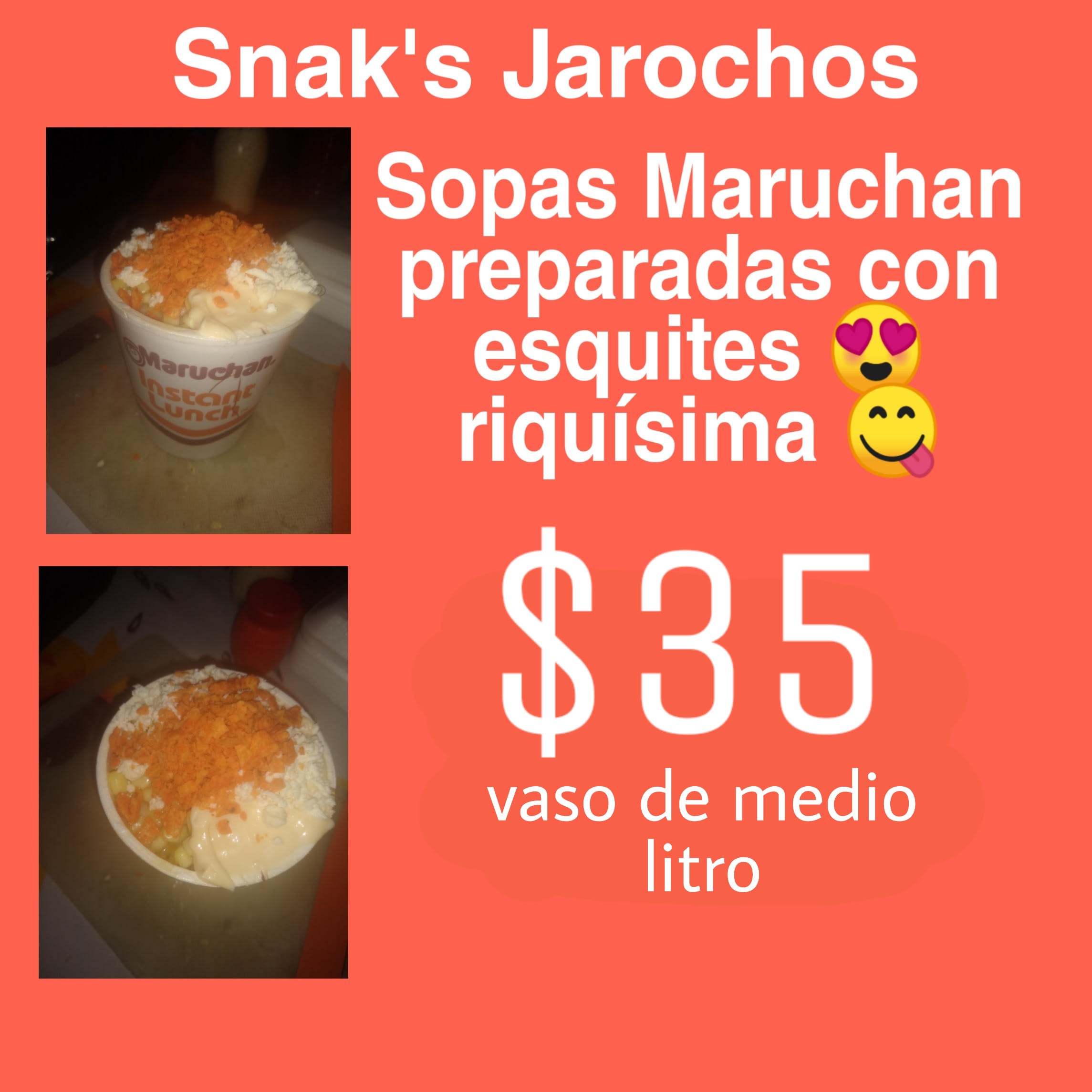 Sopas maruchan preparadas - Comida de antojo - Snak's Jarochos - Snack-bar  | Lerma