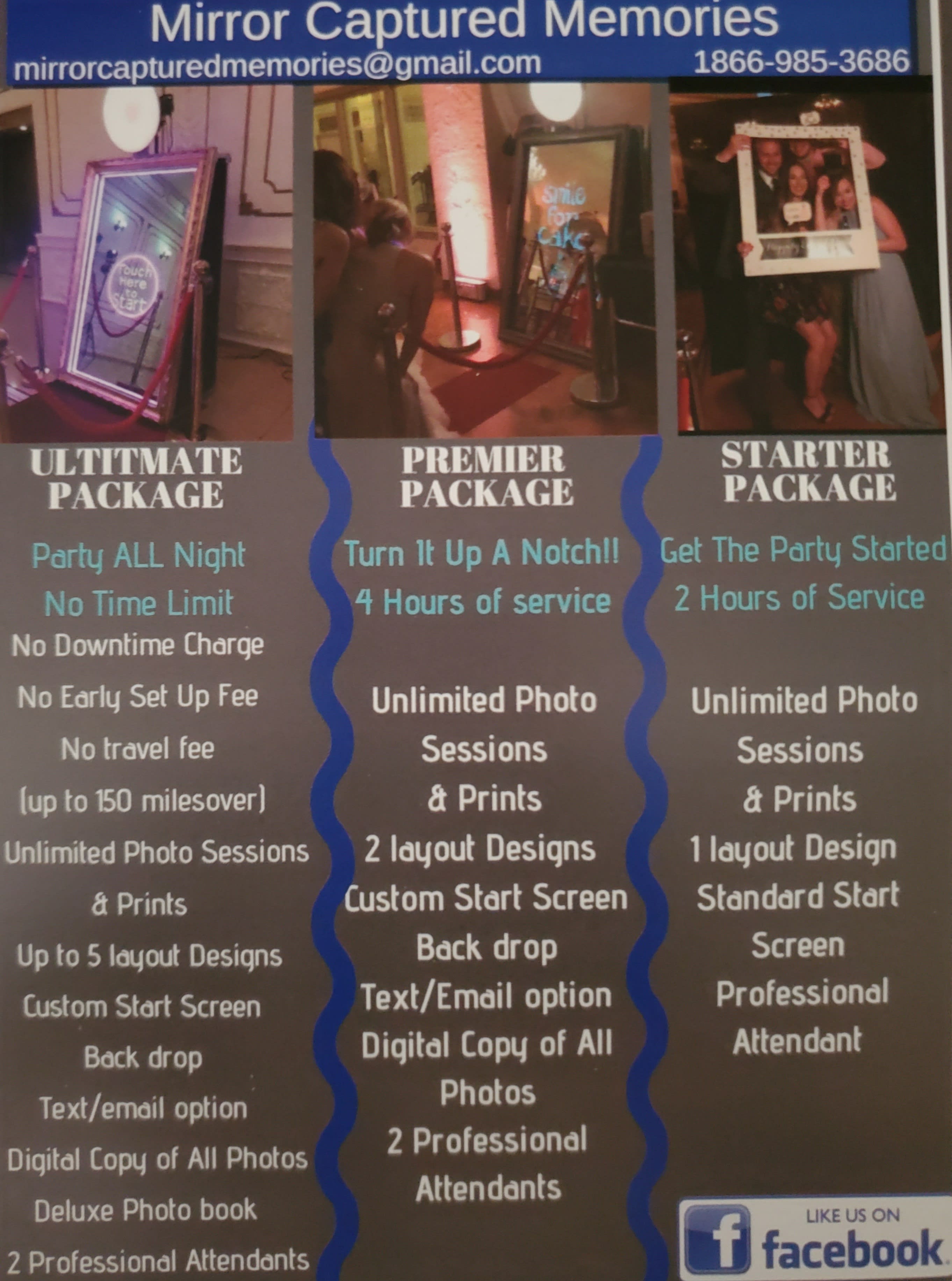 Photo Booth Rental What We Offer Mirror Captured Memories