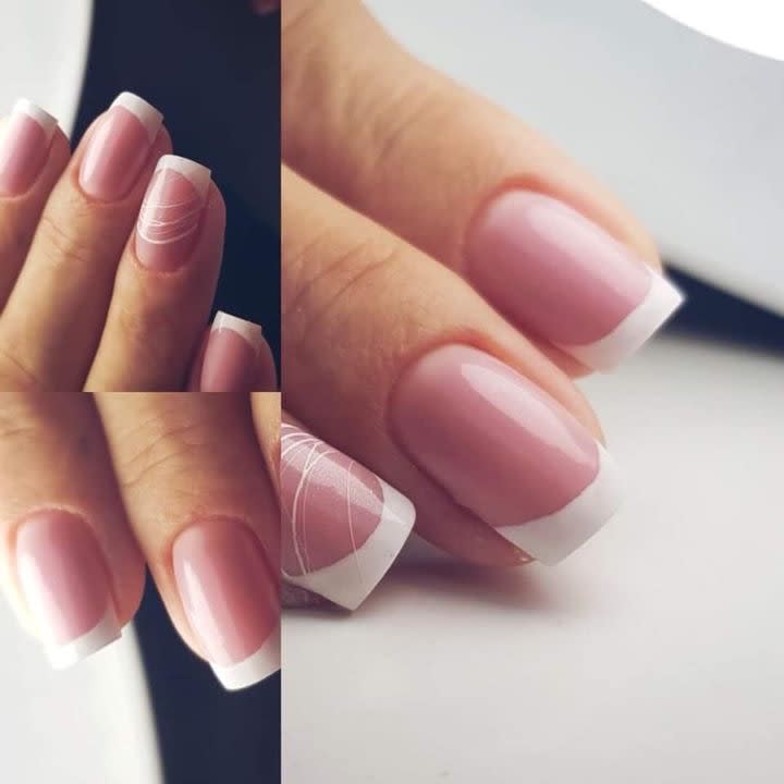 Amazon.com: KSTBJN Square Press on Nails Short Fake Nails Gradient White Acrylic  Nails Glossy Glue on Nails Full Cover Extra Short Press on Nails with  Design Cute Nude False Nails for Women