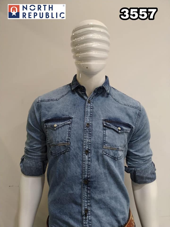 Grey Men Denim Shirt, Roll Up Sleeve at Rs 650 in Surat | ID: 27013413891