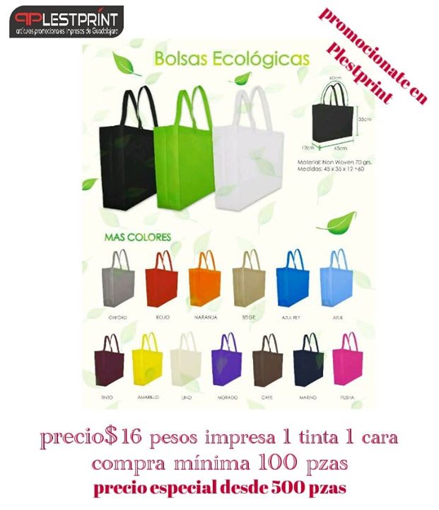 Bolsa ecológica Impresión PLEST Print Promocionales