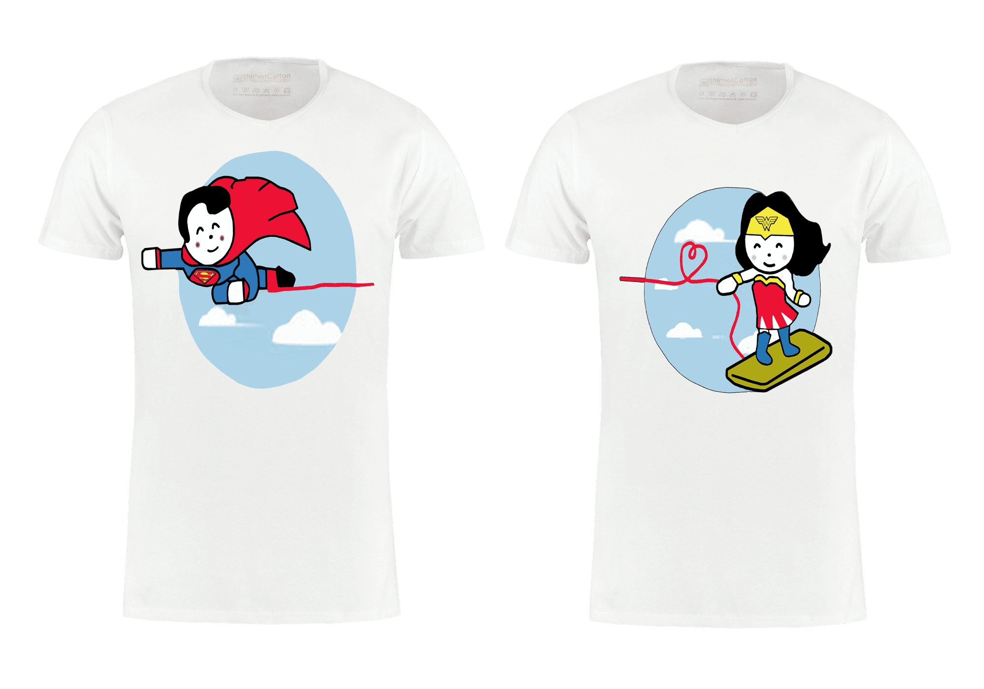 Establecimiento pirámide Comportamiento Superman y Mujer Maravilla - Camisetas de Parejas Personalizadas