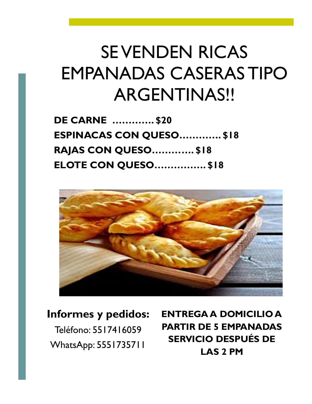 Elote con Queso - Menú - Empanadas Argentinas Caseras - Comida a domicilio  | CDMX