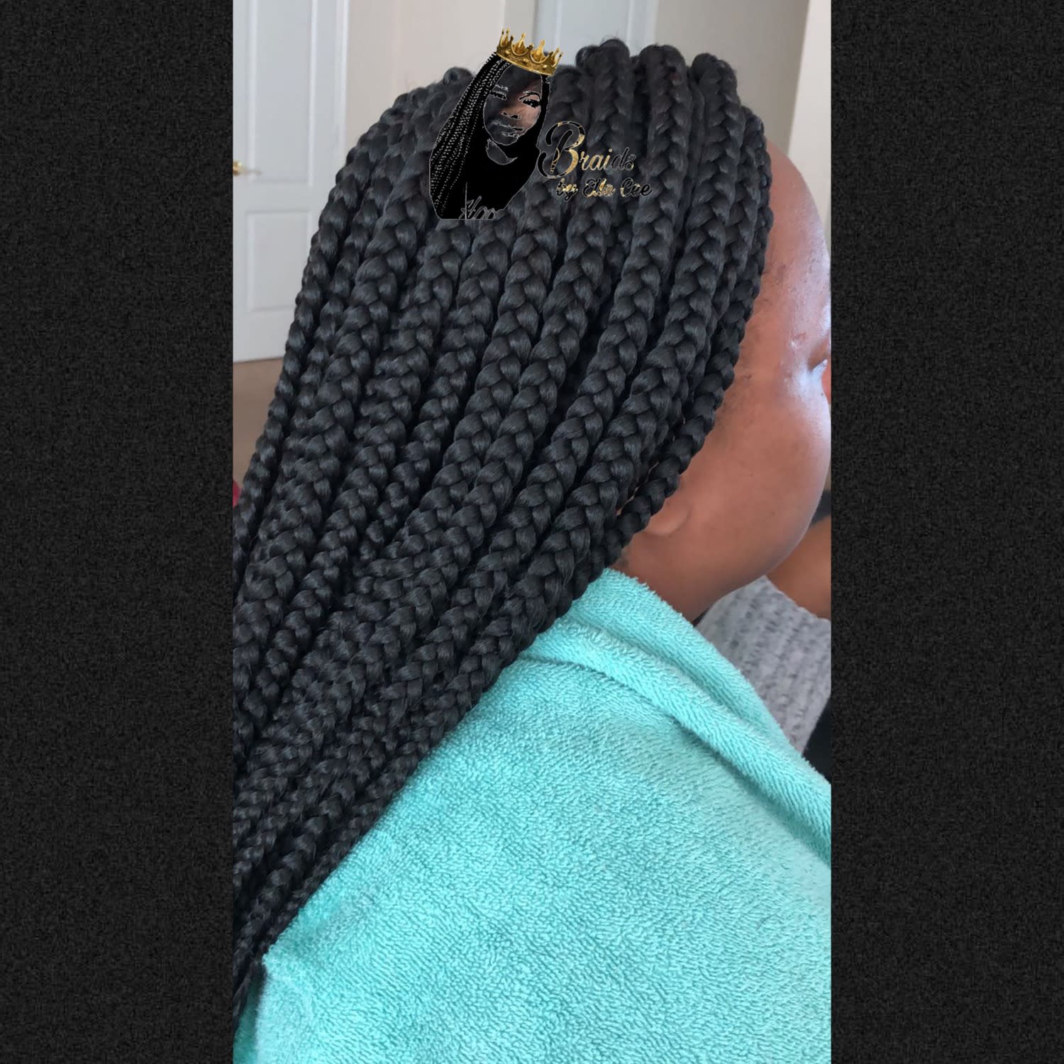 Large Half Feed-In, Half Box Braids - Braiding Services - Afro