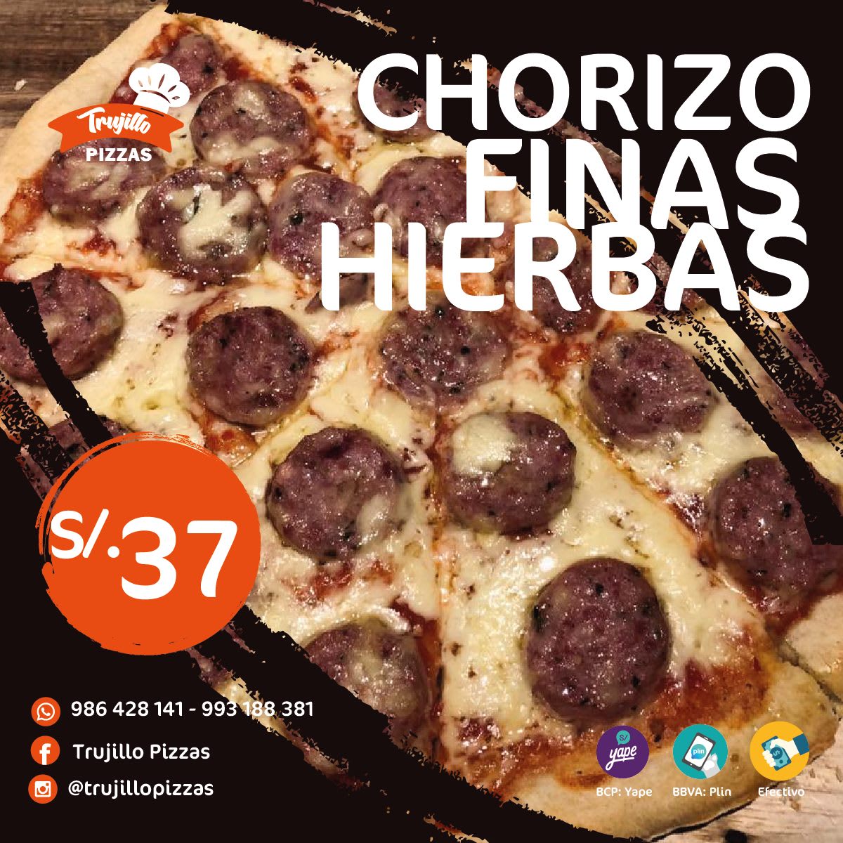 Chorizo finas hierbas - Pizzas - Trujillo Pizzas - Pizzería | Trujillo