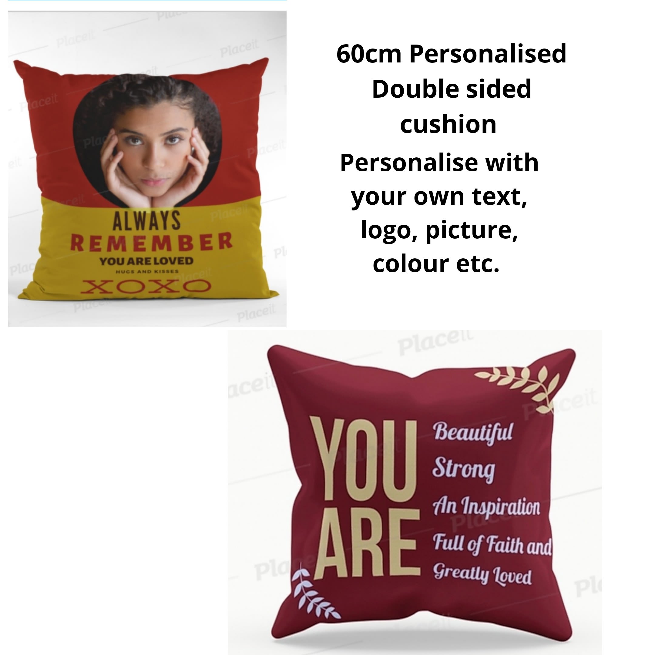 double sided personalised cushion