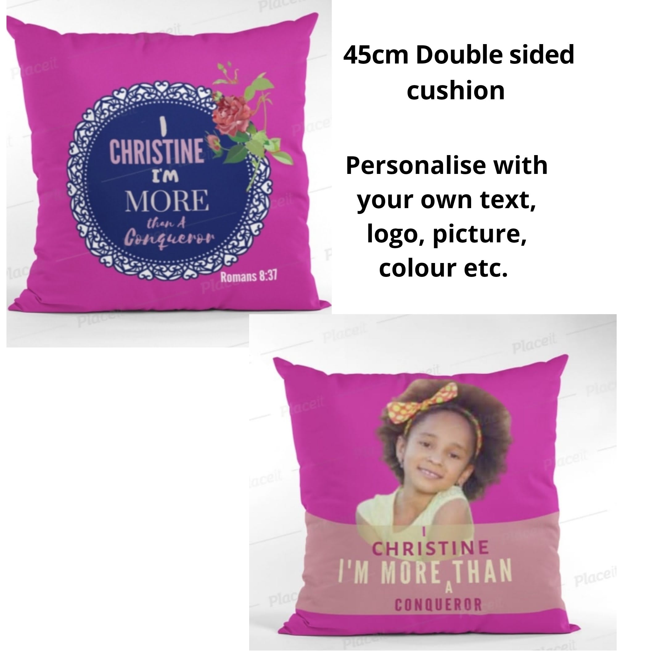 double sided personalised cushion