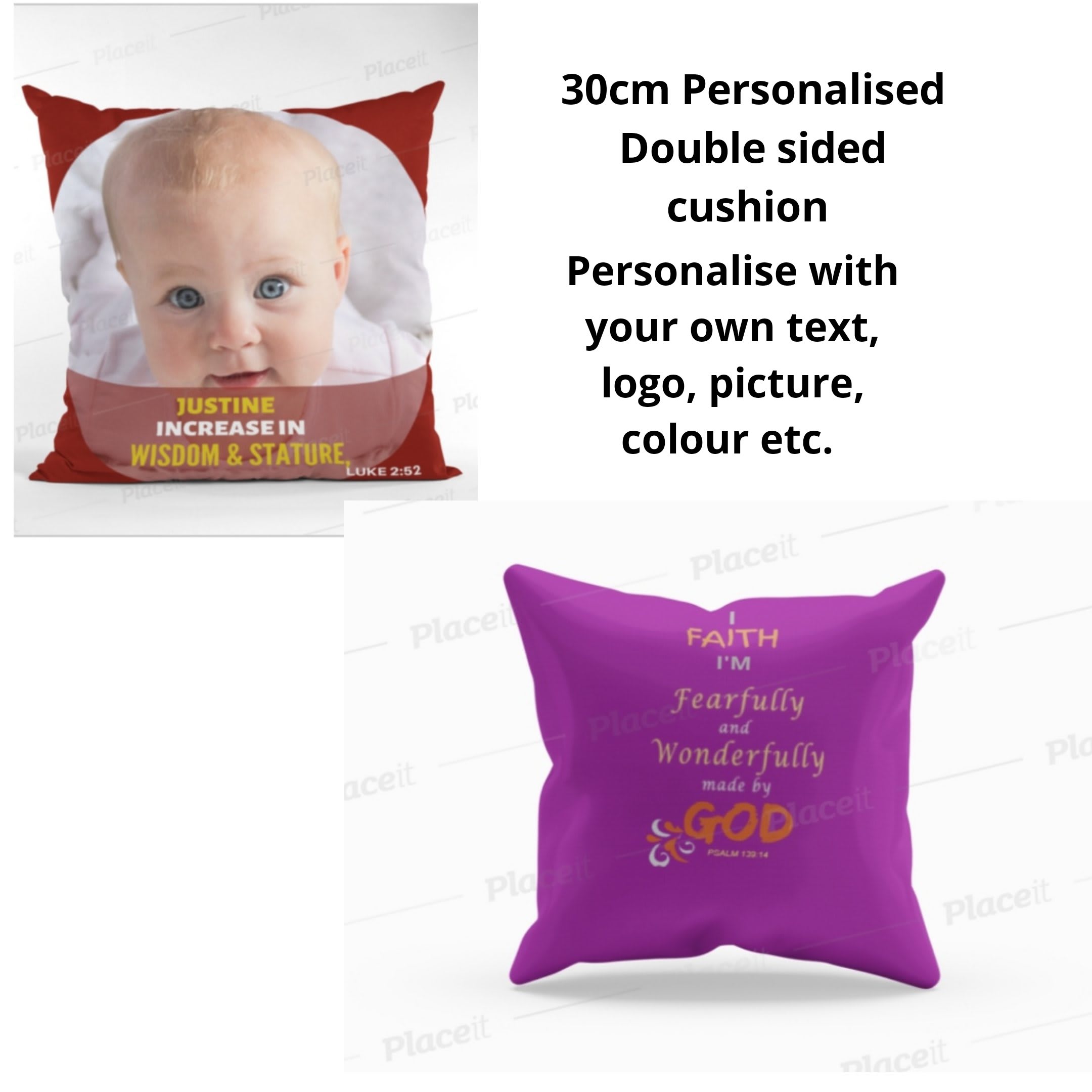 double sided personalised cushion