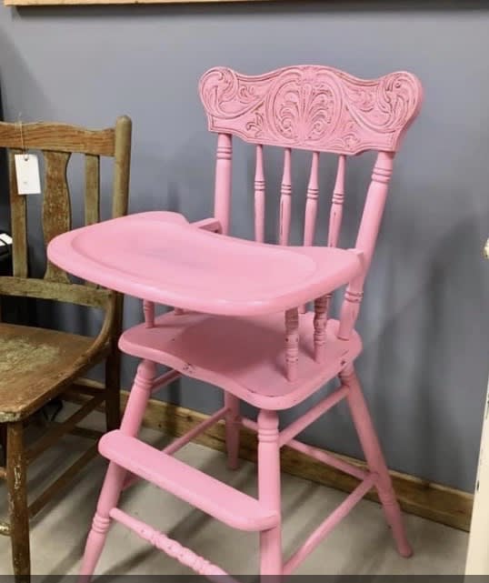 wooden high chair table