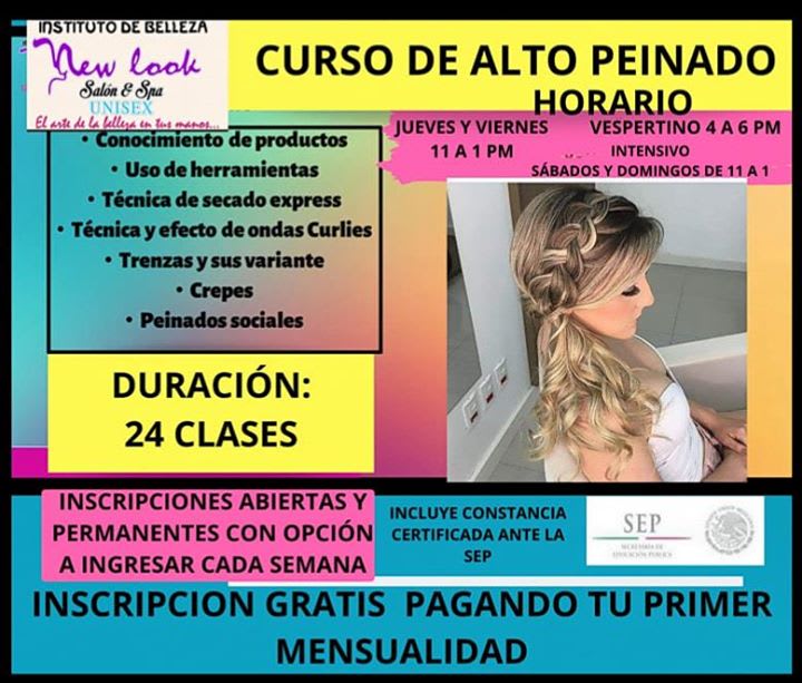 Peinados - Nuestros cursos - Cursos de Belleza New Look | Ciudad Madero