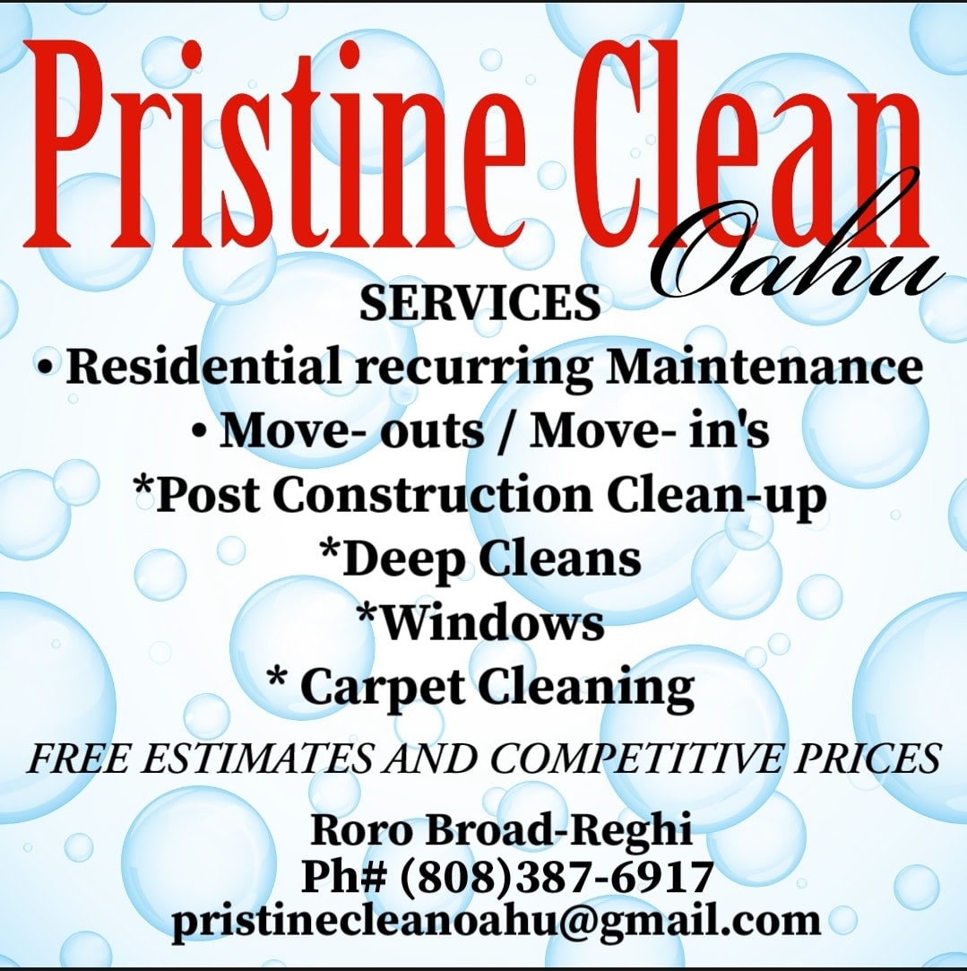 Pristine Clean Oahu Domestic Cleaner Honolulu, HI