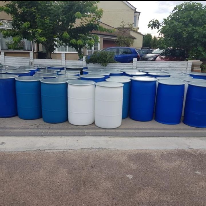 Empty Plastic Barrels Barrels Bicar's Shipping Services London