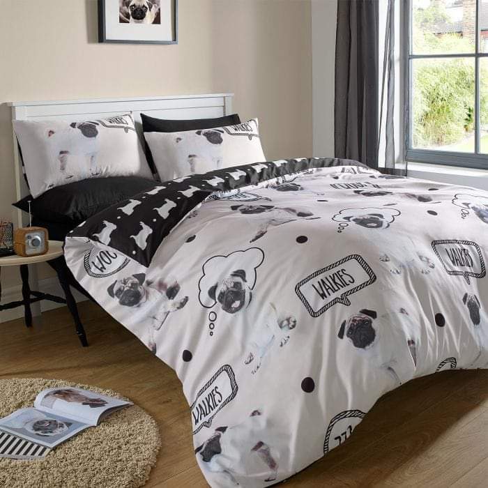 Pug duvet cheap set single