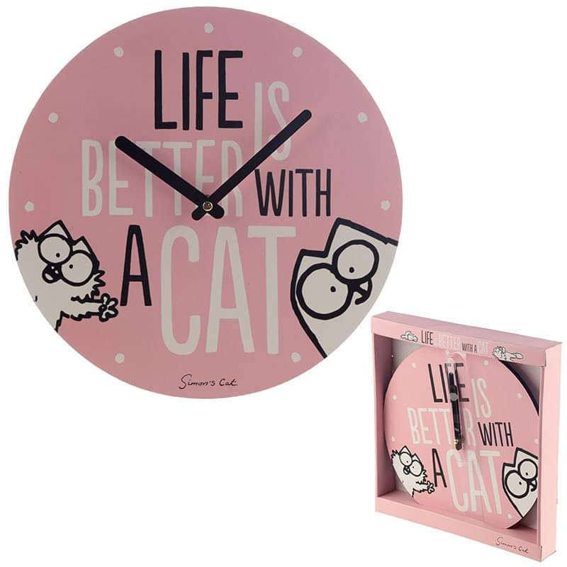 Decorative Simon S Cat Slogan Wall Clock Clocks Homestylez Home Goods Store Crewe