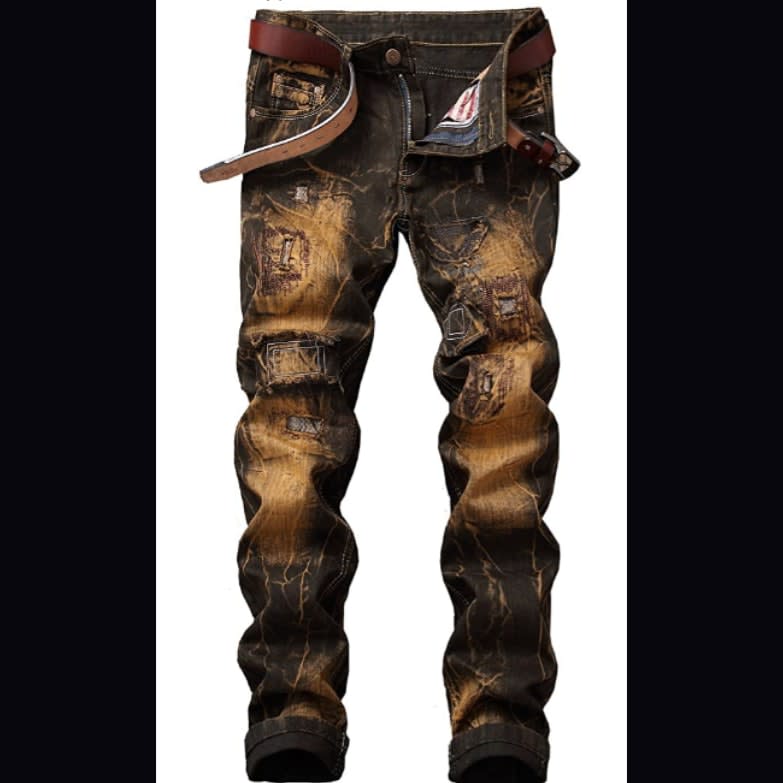 colored distressed jeans