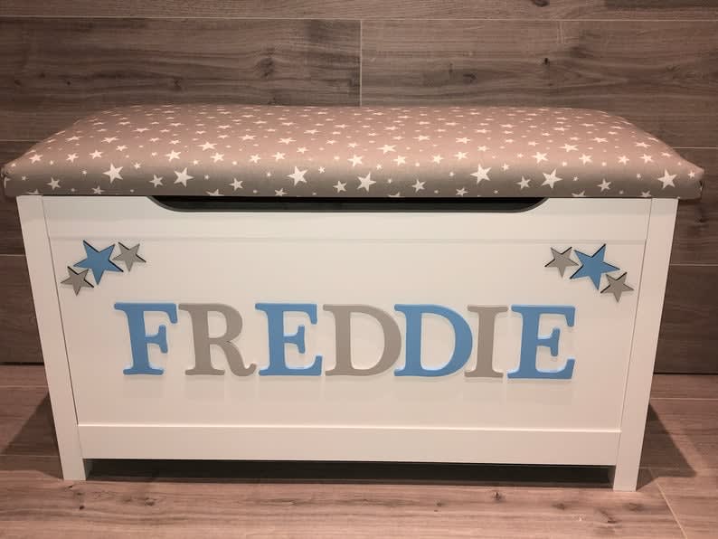 Grey Star Toy Box Free Postage) Toy Boxes Little Bow Chic