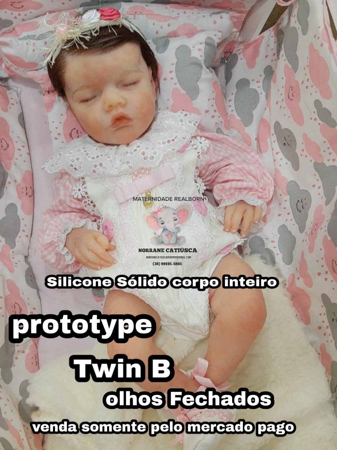 Bebe Silicone Solido Twin B Em Destaque Maternidade Reborn Norrane Catiusca Artesao Morrinhos